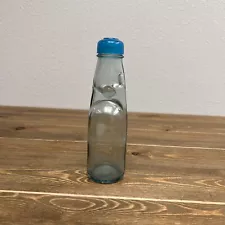 Clear Glass Japanese Ramune Codd Neck Soda Bottle with Marble Stopper & top