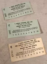 3 VINTAGE 1960S TICKETS FOR PASEO DEL RIO BOATS SAN ANTONIO, TEXAS