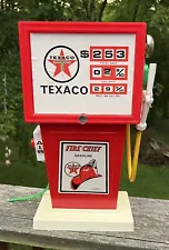 Large Vintage Toy TEXACO Gas Pump 17.75” Tall H-G Toys-working Bell & Dial-70’s