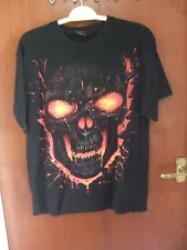 RARER SPIRAL DIRECT LAVA SKULL T SHIRT .LARGE SIZE.