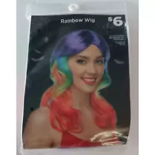 Rainbow Wig Shoulder Length Halloween NEW