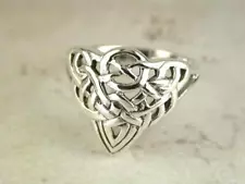 EXOTIC STERLING SILVER CELTIC KNOT RING size 7 style# r0544