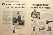 New ListingChampion Toledo OH Spark Plug Service and Mechanics Tools Vintage Print Ad 1956