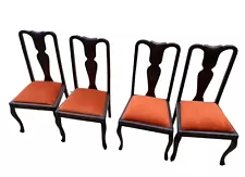 New ListingAntique Queen Anne Dining Chairs - Set Of 4