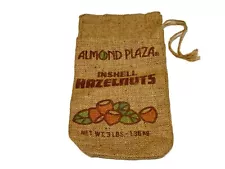 Empty Almond Plaza Burlap Bag California Almond Growers Exchange 3 lbs Hazelnuts