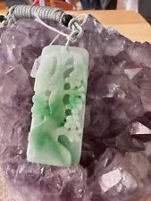 Plum Tree Birds Flower Green Jade/jadeite Pendant Necklace Beautiful