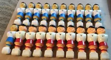 Vintage Replacement Foosball Men Lot of 20 (11 Blue & 9 Red)