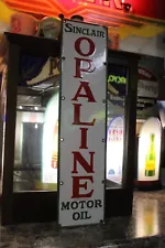 RARE SINCLAIR OPALINE GAS SERVICE STATION DEALER PORCELAIN METAL SIGN OIL FORD