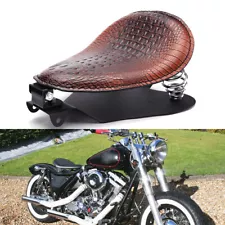 For Harley Dyna Super Glide Wide Glide FXDWG Alligator Solo Seat +Spring Bracket (For: More than one vehicle)