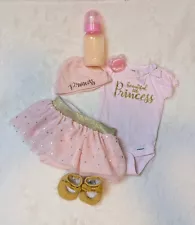 Reborn Baby Doll Newborn- 0-3 Princess Outfit W/ Accessories Set