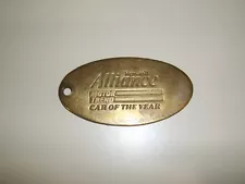 Vintage Renault Alliance Motor Trend Car of The Year Brass Key Ring Tag