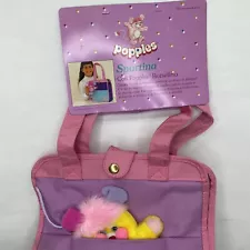 Vntg 1986 Popples Purple Tote Bag w Plush Potato Chip Coin Purse French NOS NEW