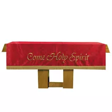 Maltese Altar Frontal Red Christian Church Supply 72 in x 52 in Come Holy Sprit