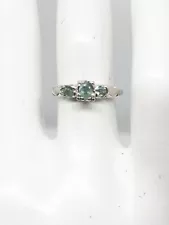 Vintage 1940 RETRO $4000 .80ct Natural 3 STONE Alexandrite Platinum Wedding Ring