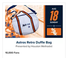 Houston Astros Retro Duffle Bag Pre-Sale 08/18