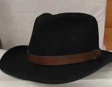 Pendleton Western Cowboy Hat Fedora Black 100% Virgin Wool A196-701 Medium