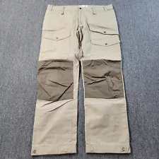 Fjall Raven Vidda Pro Trousers Mens 40x32 Tan Khaki G-1000 Cargo Pants Outdoors