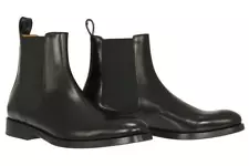 NEW VALENTINO GARAVANI MEN'S LUXURY BLACK LEATHER ANKLE BOOTS SHOES 44/US 11