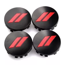 4x 2.48 inch 63mm Black Red // Car Rim Wheel Center Hub Caps for SRT 300C