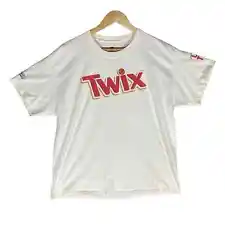 Twix Chocolate Candy Logo Mens Extra Large XL White Short Sleeve T-Shirt