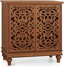 Vintage Buffet Sideboard Storage Accent Cabinet with 2 Doors for Living Room