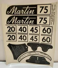 Martin Outboard Motor Marine Engine Decals Boat Vintage 75 60 45 40 20 HP