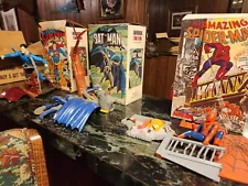 Aurora Model Kits Batman, Spiderman , Superman With Boxes