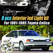 8Pc Super White Car Interior LED Light Bulb Kit for 1981-1985 Toyota Celica