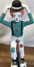 Vintage Austin Production Eduardo Chalkware 1987 Unicycle Clown Sculpture statue