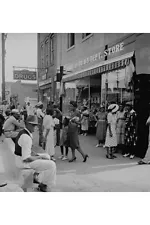 Blacks Shopping on Main Street by Dorothea Lange - Art Print