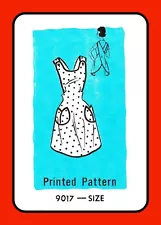 APRON Full Coverage Front Button Back MAIL ORDER 9017 Vtg 1950's Sewing Pattern