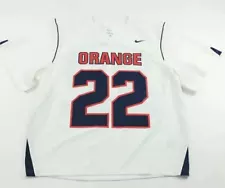 New Nike Syracuse Orange Short Sleeve Lacrosse Team Jersey Men's L White 630548