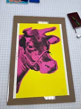 Andy Warhol Cow 11 - yellow/pink print, Signed Ltd.ed series - 1971 NYC 30x20in