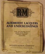 R&M Automotive Lacquers ~ Paint Sample Pamphlet, Book, ~ Early Paints