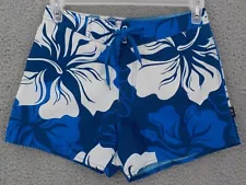 SW Hawaii, U.S.A. Shorts Womens SZ 7 Swim Trunks Surf Hibiscus Beach Pocket NWT