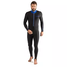 Used Cressi Skin Scuba Dive Full Suit - Black/Blue - Large