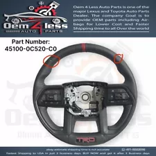 TOYOTA TUNDRA TRD PRO STEERING WHEEL BLACK LEATHER RED STRIPE 2022-2024 OEM