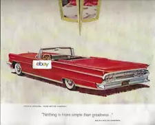 LINCOLN MOTOR CARS 1959 RED CONVERTIBLE CONTINENTAL MARK IV GREATNESS AD