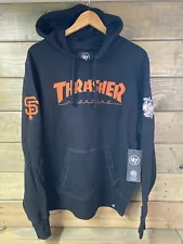 THRASHER MAGAZINE San Francisco Giants Hoodie Sweatshirt '47 BRAND Sz Large