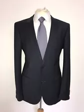 HUGO BOSS - Mens Slim Fit Plain NAVY BLUE WOOL SUIT - 40 Reg -W34 L31 - GORGEOUS