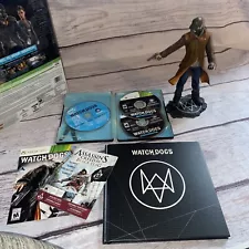 Xbox 360 Aiden Pearce Watch Dog Figure Book Discs Collector's Box Set Edition