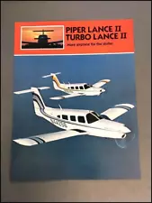 1978 Piper Lance II and Turbo Airplane Aircraft Vintage Sales Brochure Catalog