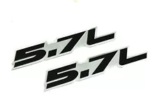 x2 5.7 ENGINE ALUMINUM EMBLEM BADGE BLACK SILVER FOR DODGE CHARGER RT HEMI (For: 2015 Dodge Durango)