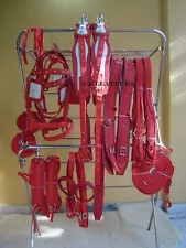 High quality red harness for double horse carriages – available in 4...