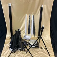 Photography Equipment 2 Tripods, Lighting Bulbs & Shades & Backdrop (A)MO#8861