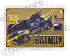 1989 BATMOBILE batman toy auto car metal tin sign studio shops wall plaques