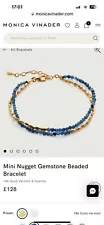 MONICA VINADER Mini Nugget Gemstone Beaded Bracelet Gold/Kyanite EXC. RRP £128