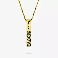 Custom Fingerprint with Handwriting Bar Necklace | Handwriting & Signature Gift