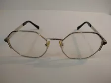 Elton John Hipster BRPA Eyeglasses Octagonal Silver 52-19-145 Flex Hinges