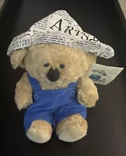 Boomerang Bear Plush Stuffed Sailing Blue Overalls Newspaper Hat Koala